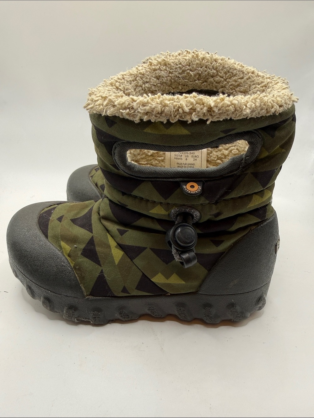 Bogs BMOC Mountain Geo Camo Fleece Lined Boots Infant/Toddler Size 8
